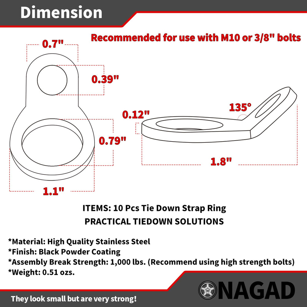 ONAGAD anchor ring mounted on motorcycle frame for secure attachment
