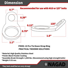 ONAGAD anchor ring mounted on motorcycle frame for secure attachment