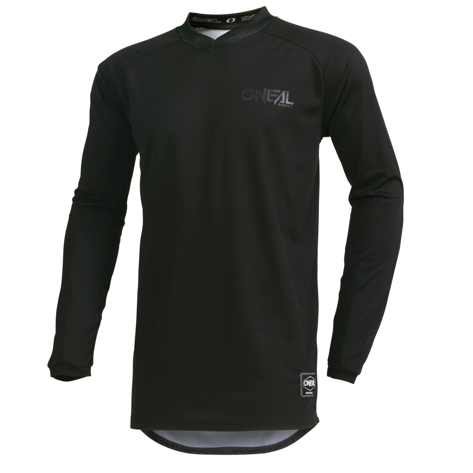 O'NEAL Element Classic black front view showing slim fit and breathable fabric benefits