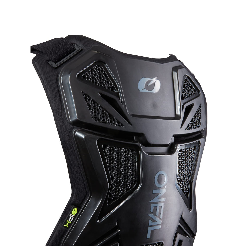 O'NEAL back view showing ventilated shell and EN 14021 certification benefit