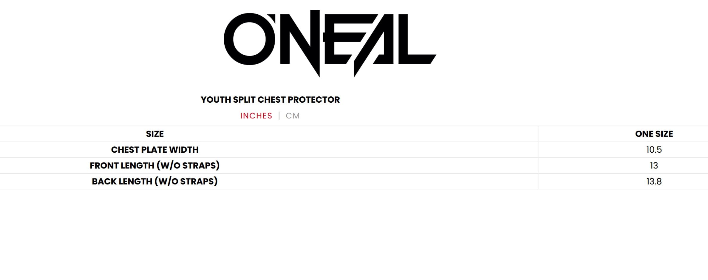 O'NEAL protector beside helmet to show one-size scale and storage convenience