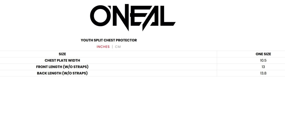 O'NEAL protector beside helmet to show one-size scale and storage convenience