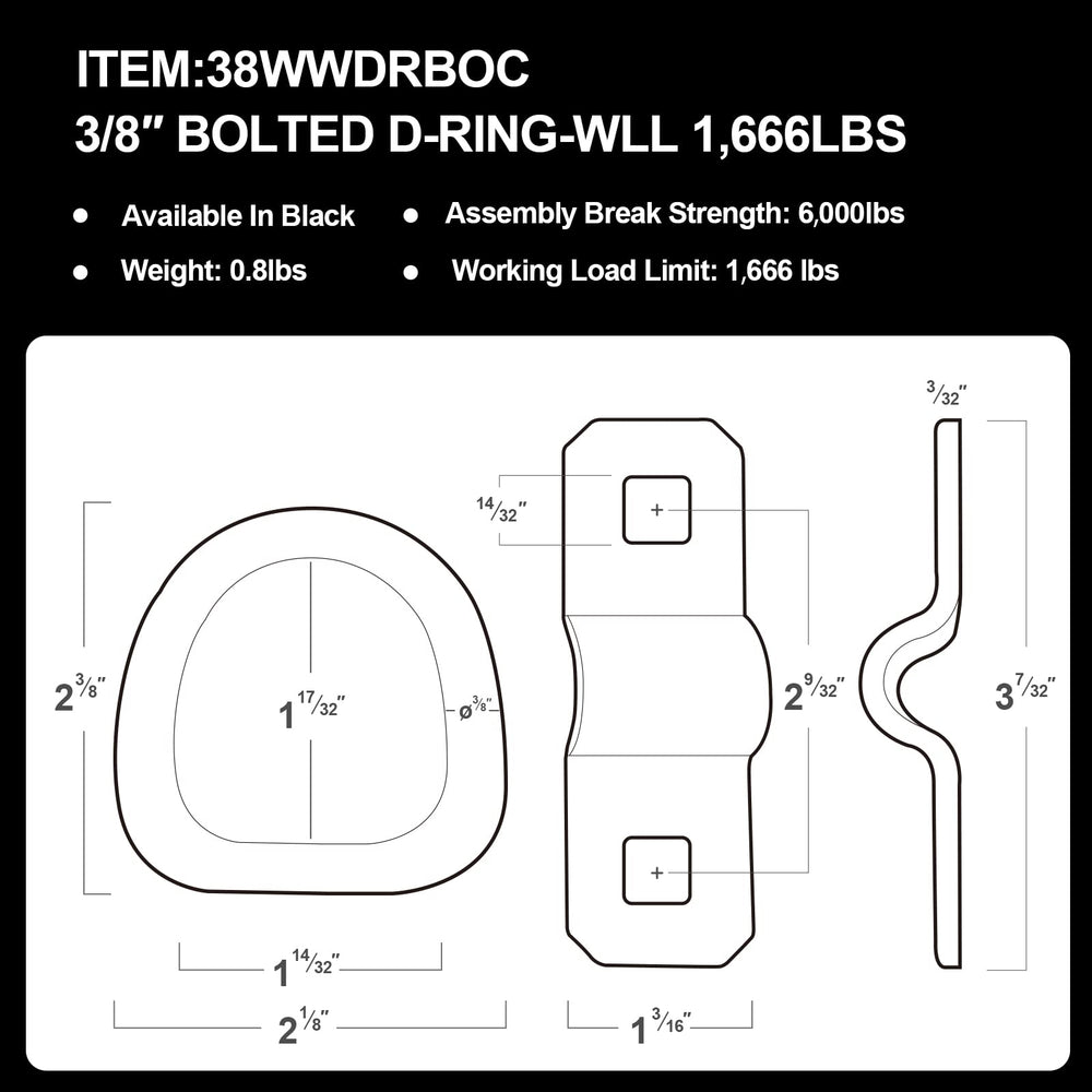 onesnt close-up forged steel d-ring showing sturdy construction and rust resistance