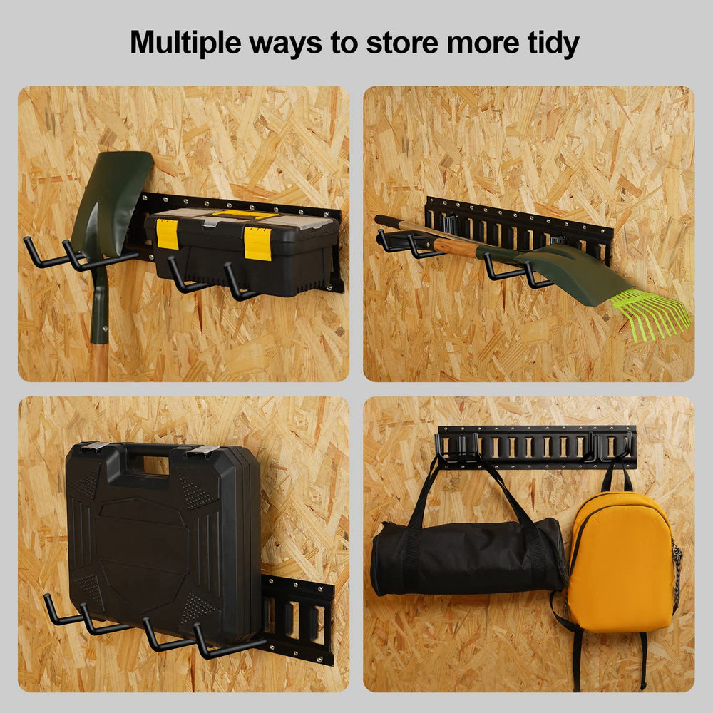Onesnt hook next to ruler and ladder for clear size reference and space-saving benefit