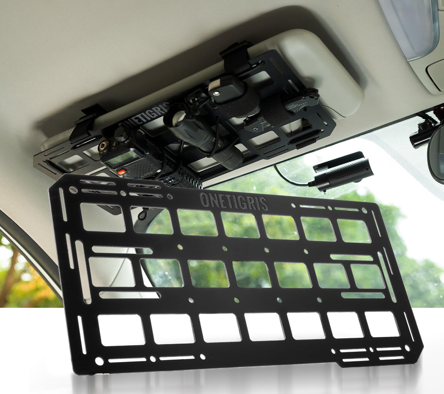ONETIGRIS panel next to ruler showing dimensions for fit verification