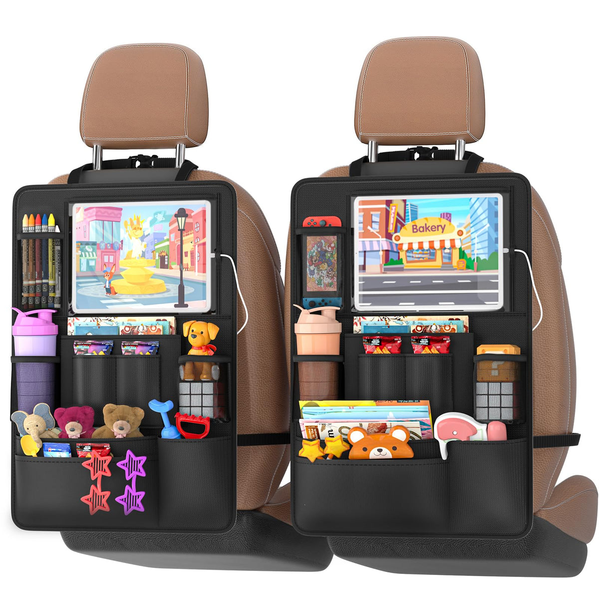 Oneyus front view showing full organizers and storage benefits