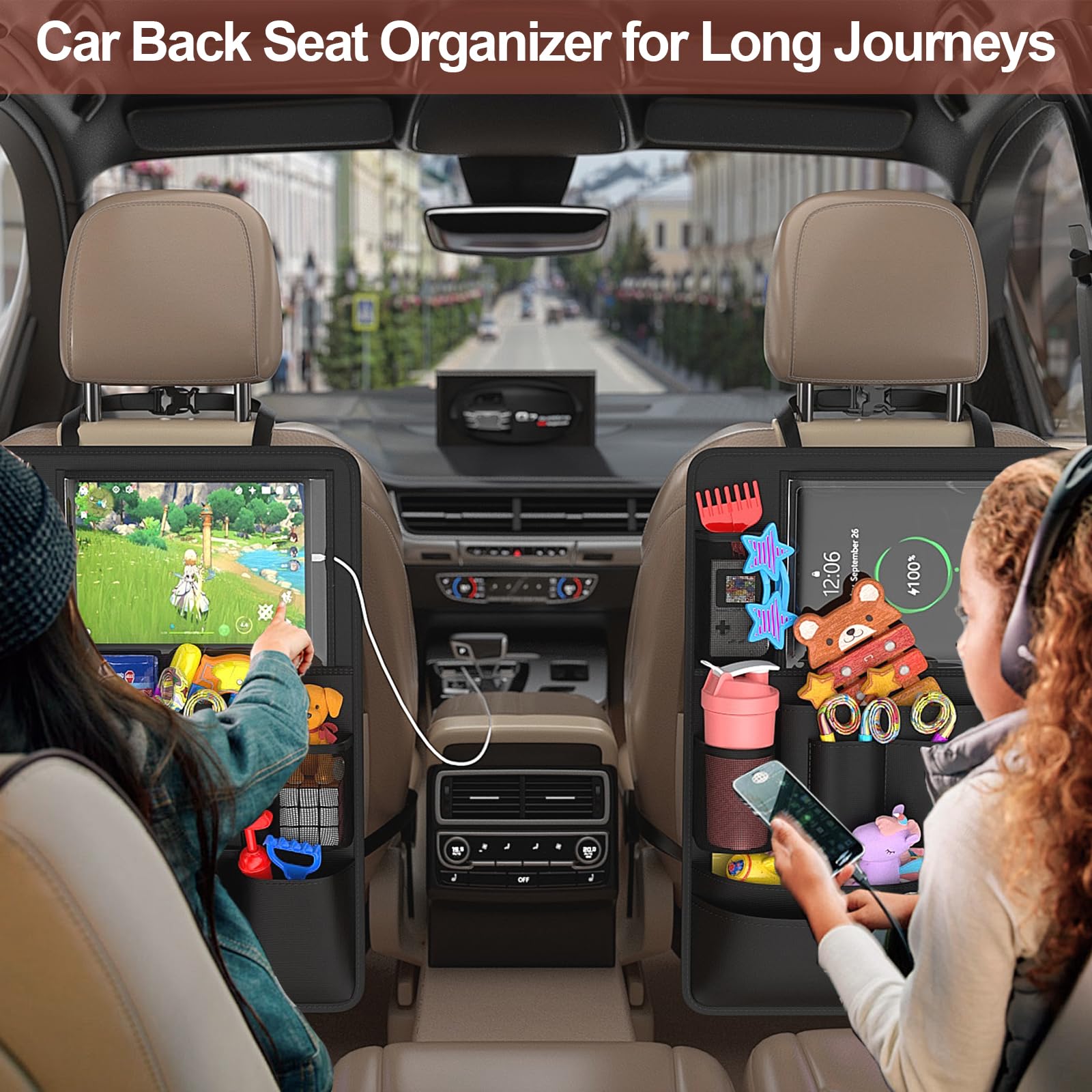 Oneyus tablet port detail allowing device charging and hands-free use