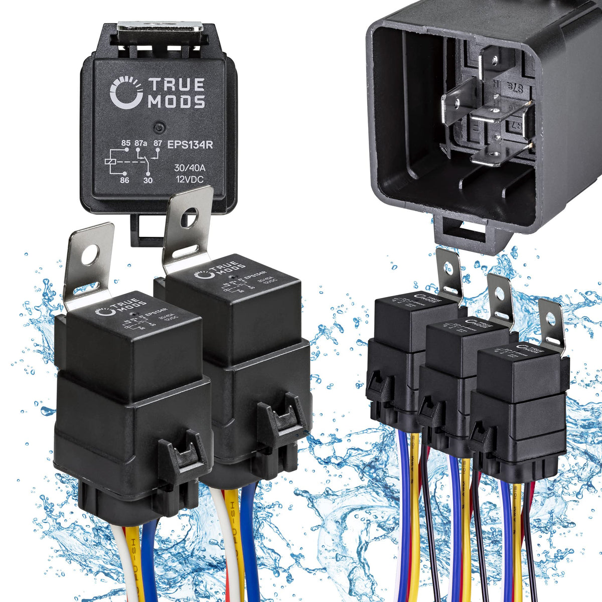 ONLINE LED STORE True MODS front view showing waterproof relay housing and five-pack convenience