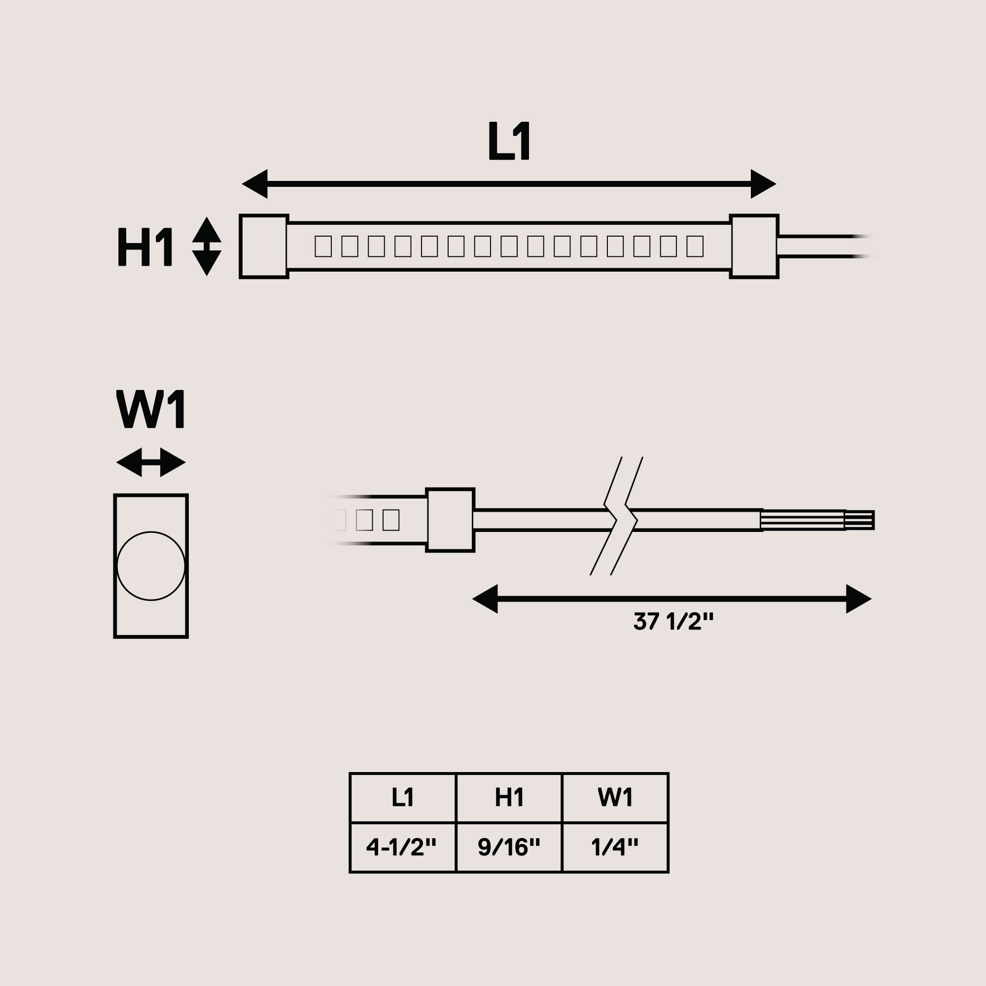 ONLINE LED STORE strip beside a coin showing compact 5-inch size benefit