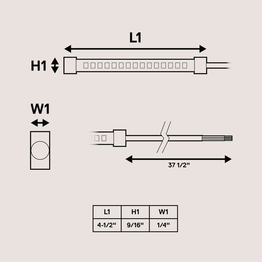 ONLINE LED STORE strip beside a coin showing compact 5-inch size benefit