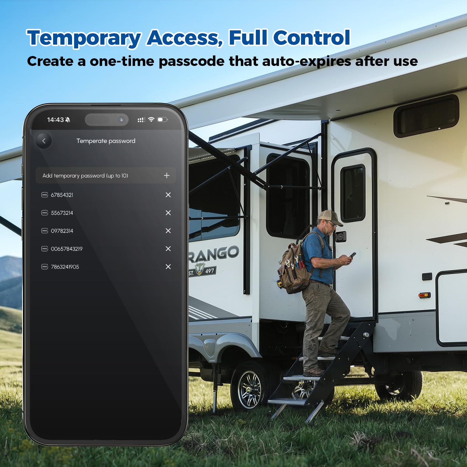 ONNAIS fob remote in hand showing long-range convenient access