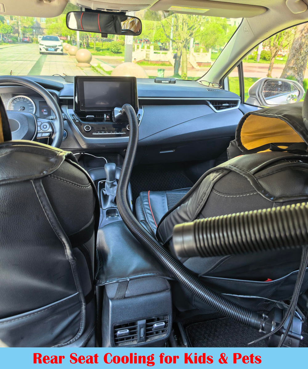 ONTEN extender directing air toward backseat to keep rear passengers cooler