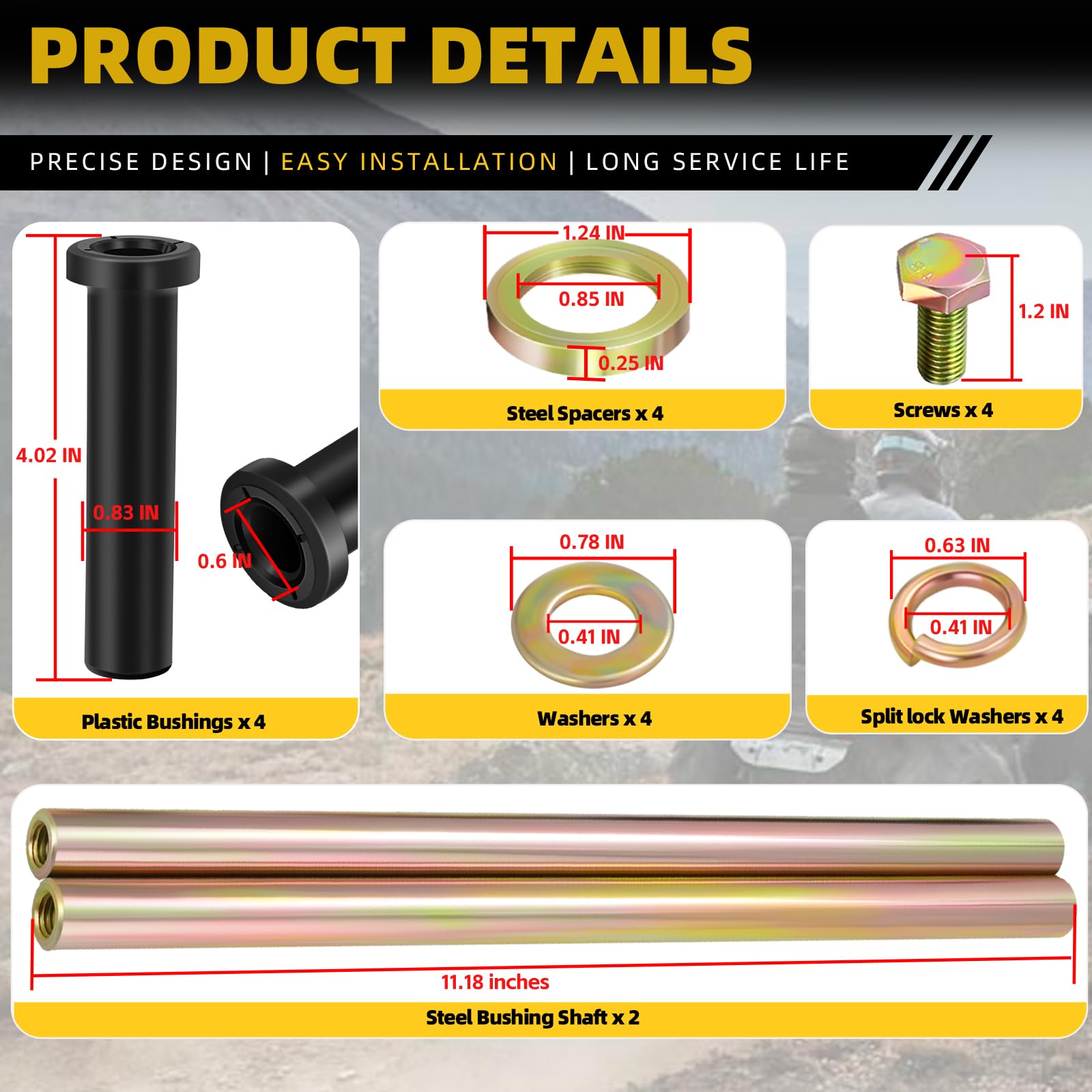 ONYUOKU zinc-plated shaft finish close-up showing corrosion resistance benefit