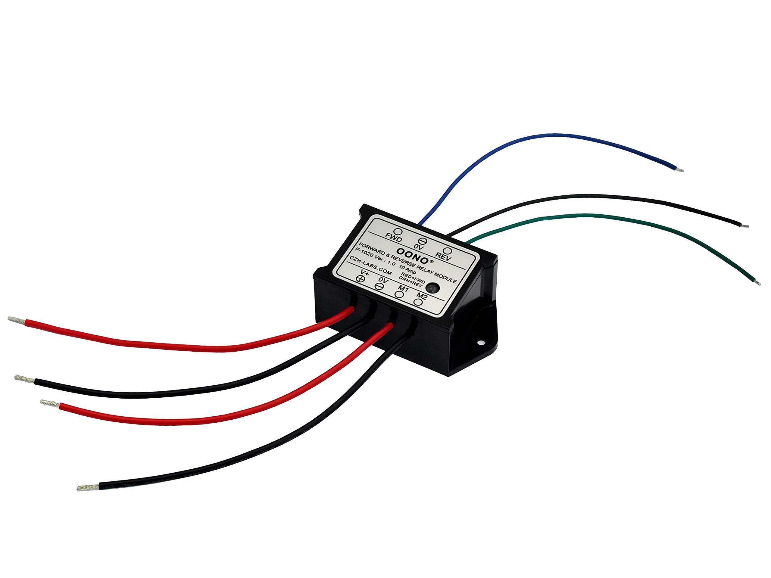 OONO module LED closeup showing red and green indicators to confirm direction