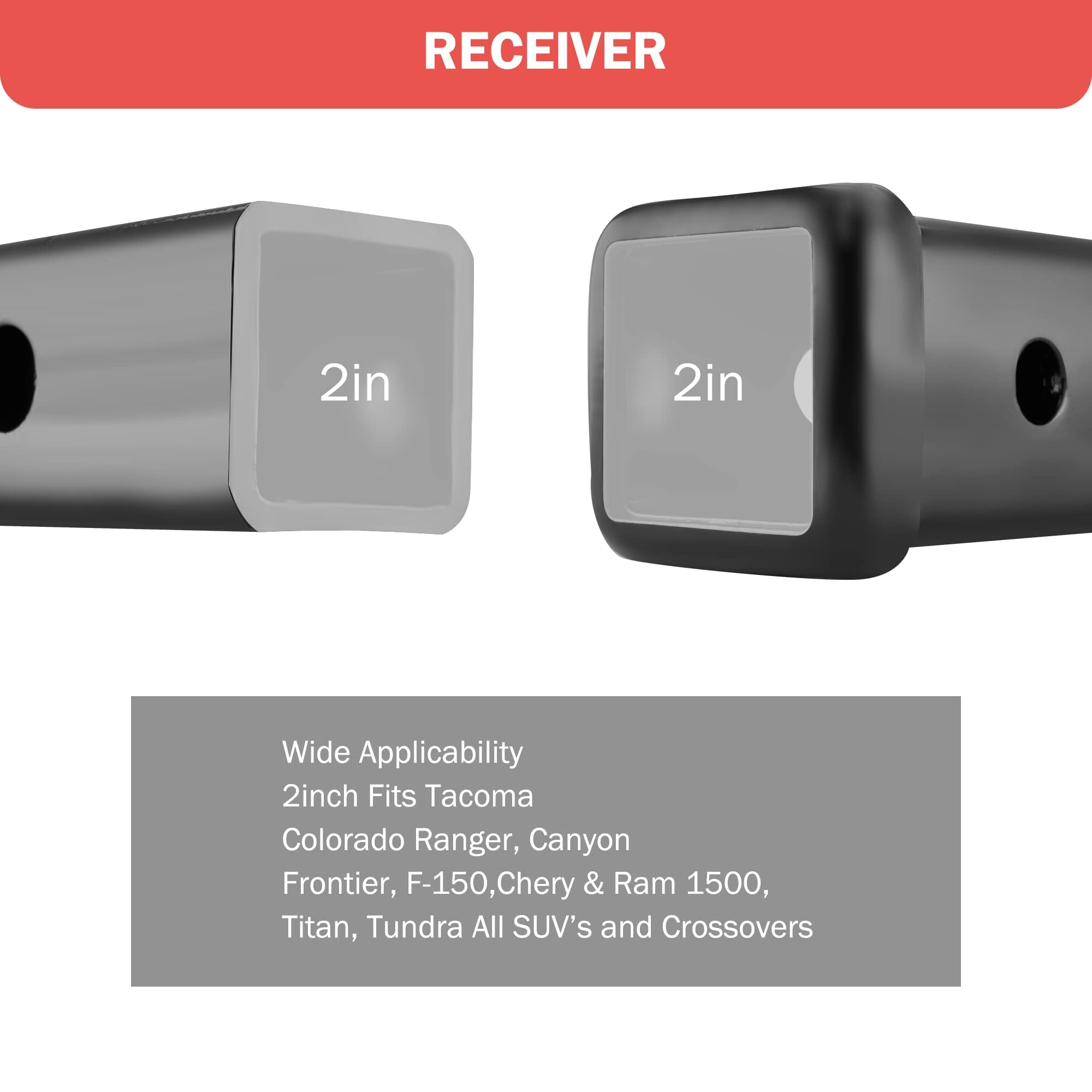 OPENROAD size comparison beside ruler shows compact fit for 2-inch receiver