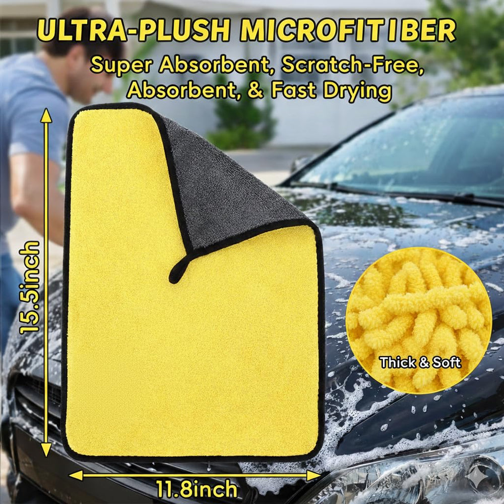 Opow brush in use on RV side, cleans high panels without ladder