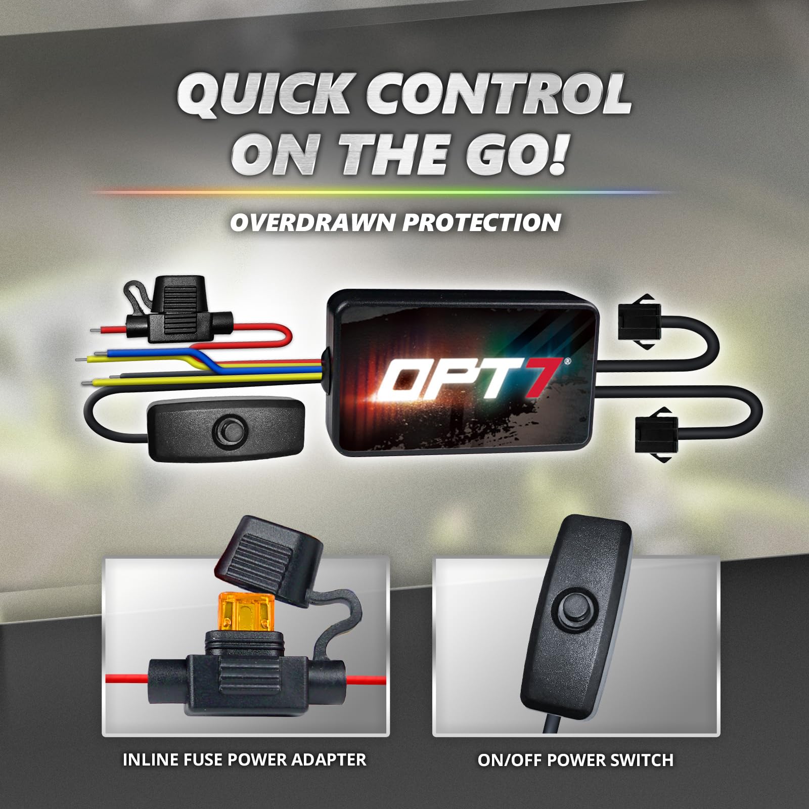 OPT7 amber turn signal integration demonstrating enhanced side visibility
