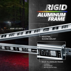 OPT7 Aura Pro LEDs illuminated under truck at night for vibrant color effects