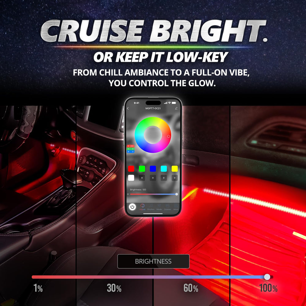OPT7 handheld remote display showing quick color controls