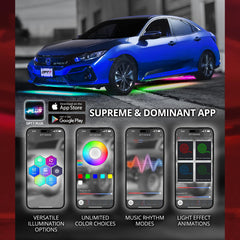 OPT7 underglow installed on car showcasing dynamic chase effect