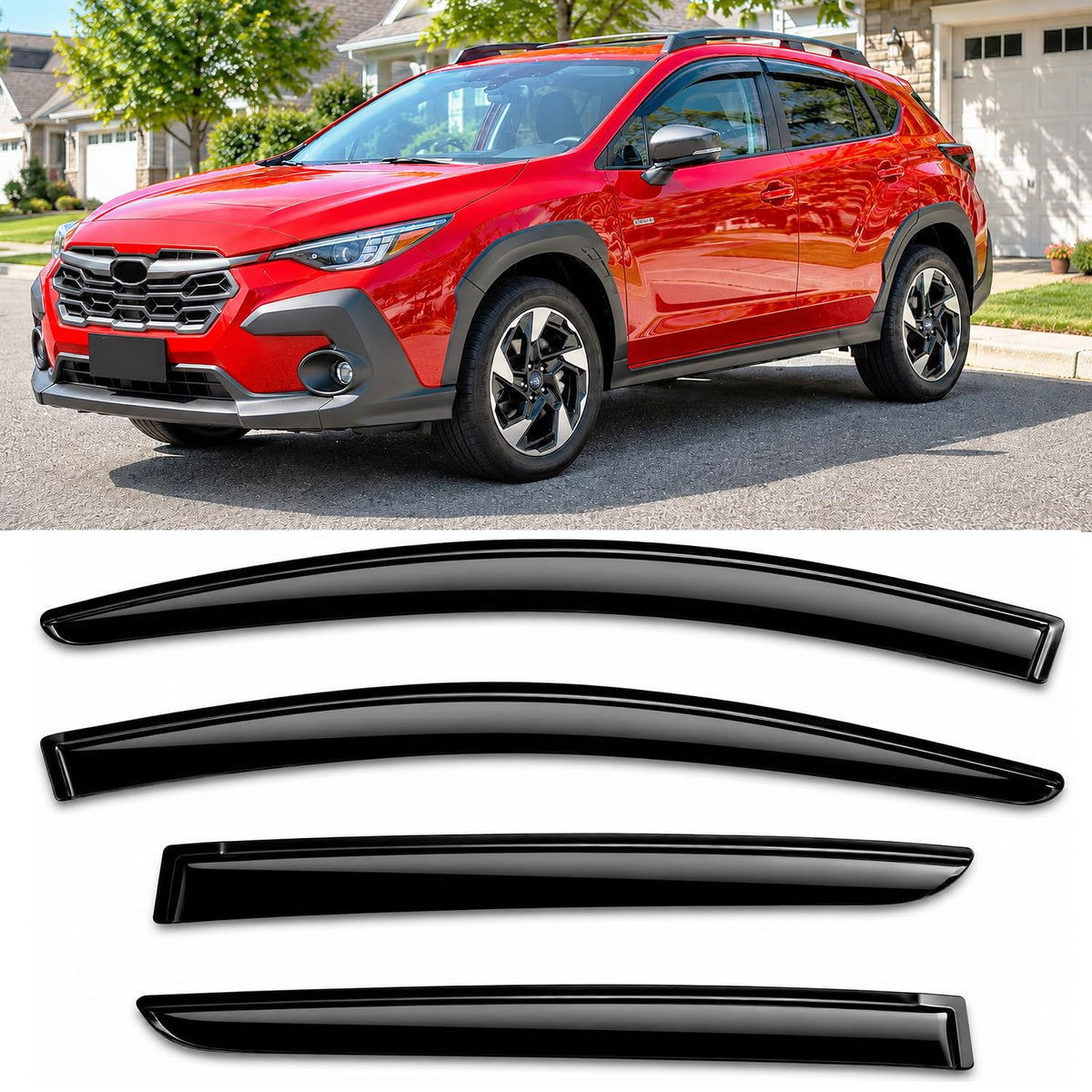 Optimal Co front view on Crosstrek showing streamlined visor and improved appearance
