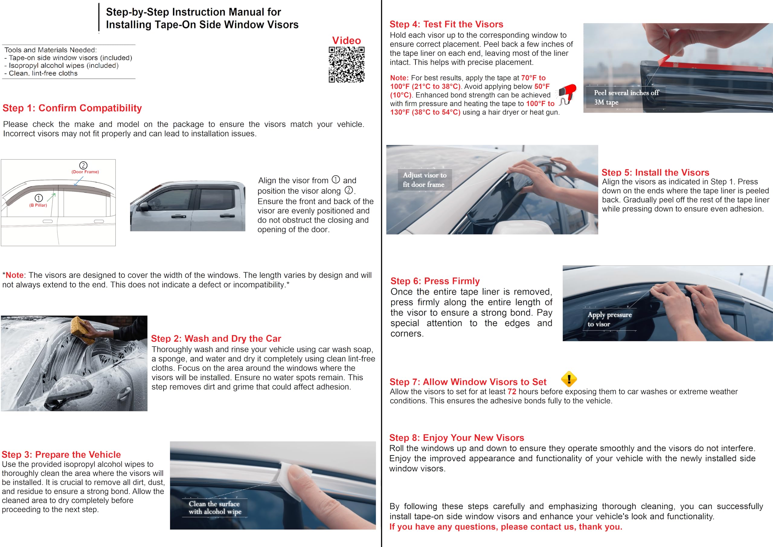Optimal Co visor held by hand to show scale and easy placement during installation