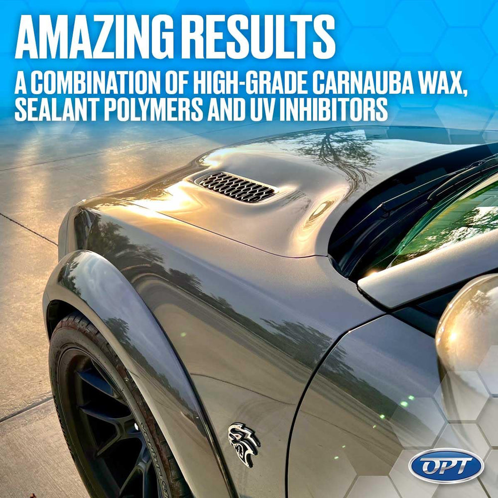 Optimum Polymer Technologies car wax on glass improving clarity and water beading