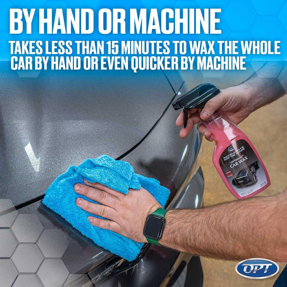 Optimum Polymer Technologies car wax on chrome emphasizing corrosion resistance and shine