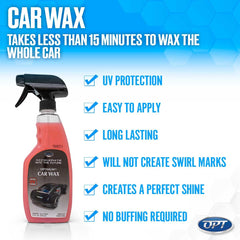 Optimum Polymer Technologies car wax on vehicle paint delivering lasting glossy protection