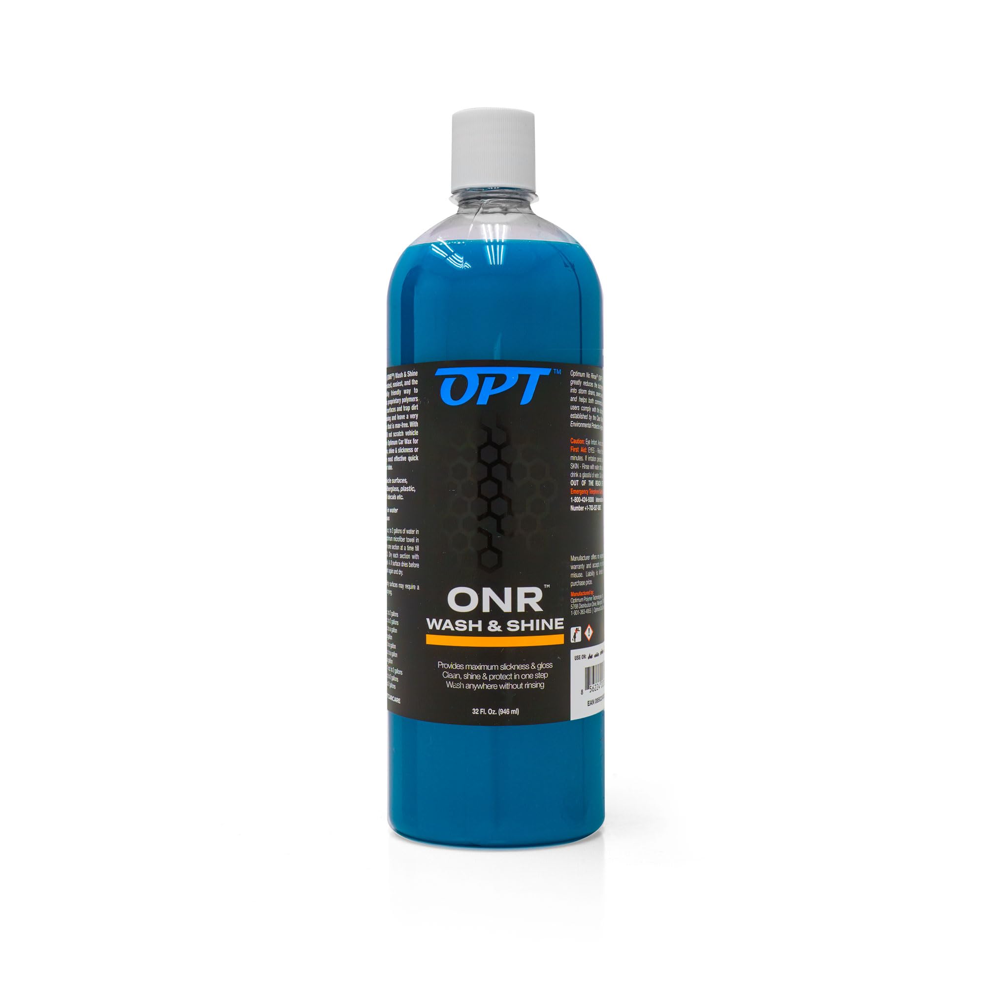 Optimum ONR 32 oz bottle front view showing label and size for easy identification and storage