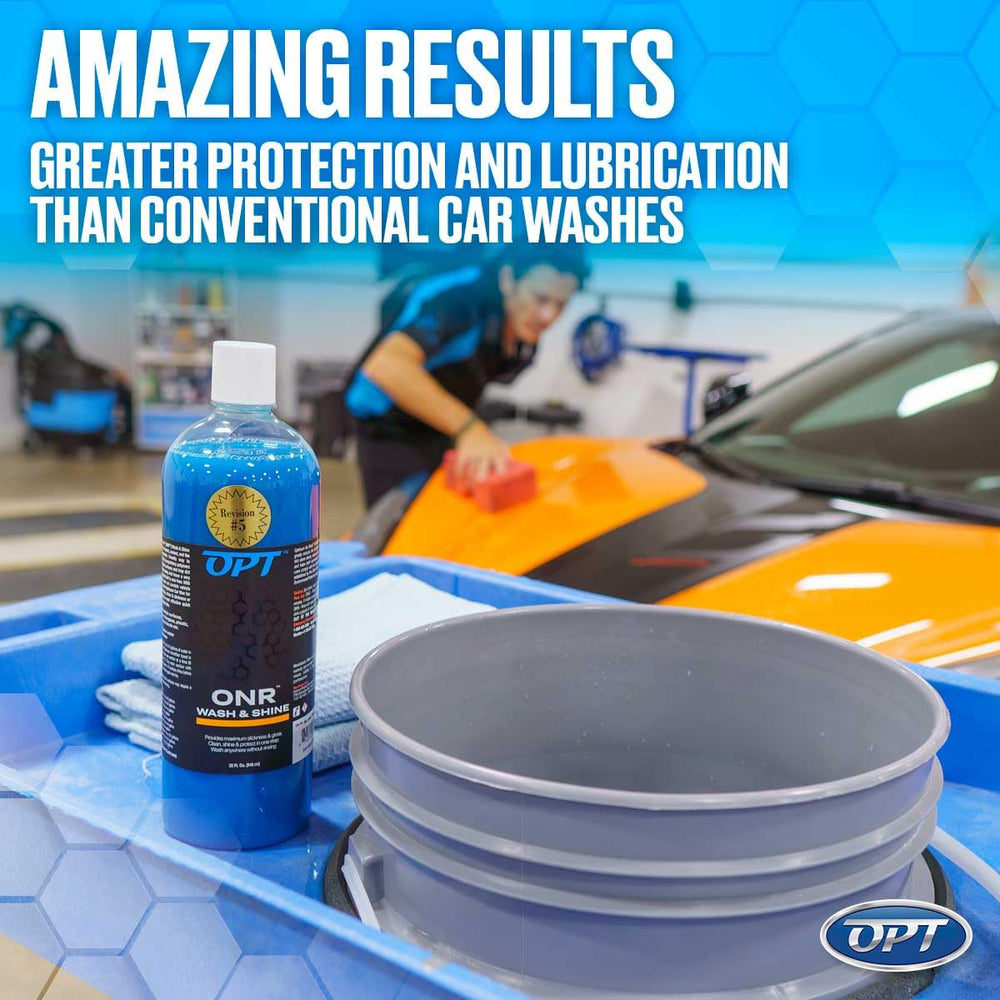 Optimum towel drying a glossy finish achieved with ONR rinseless wash