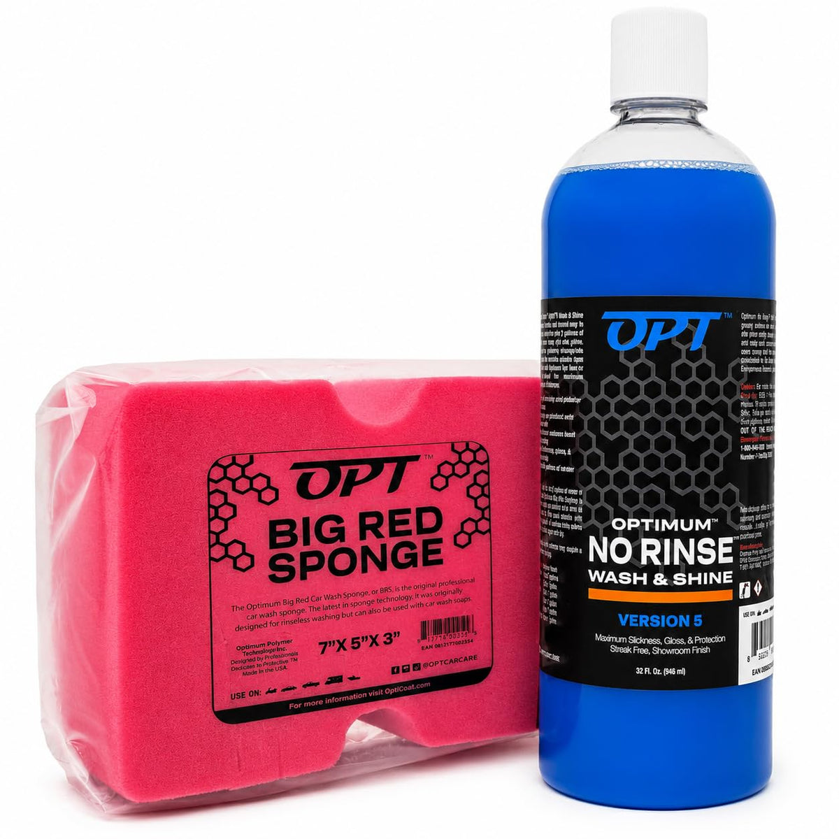 Optimum Polymer Technologies ONR bottle and Big Red Sponge kit showing convenience and complete wash