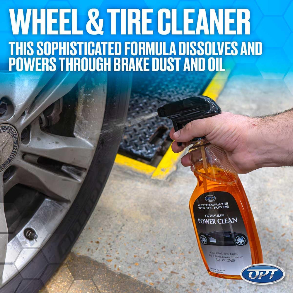 Optimum Power Clean sprayed on car bumper dissolving bugs for quicker cleanup