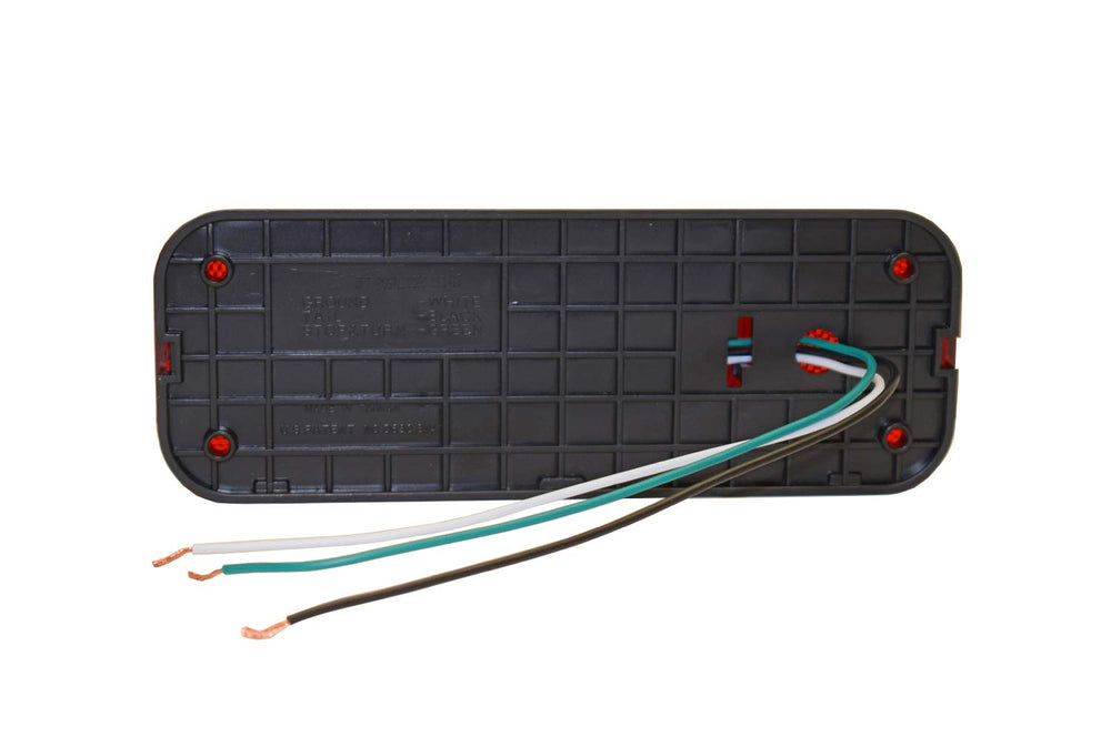 Optronics view of hard-wire connection and separate ground wire, helps installation clarity