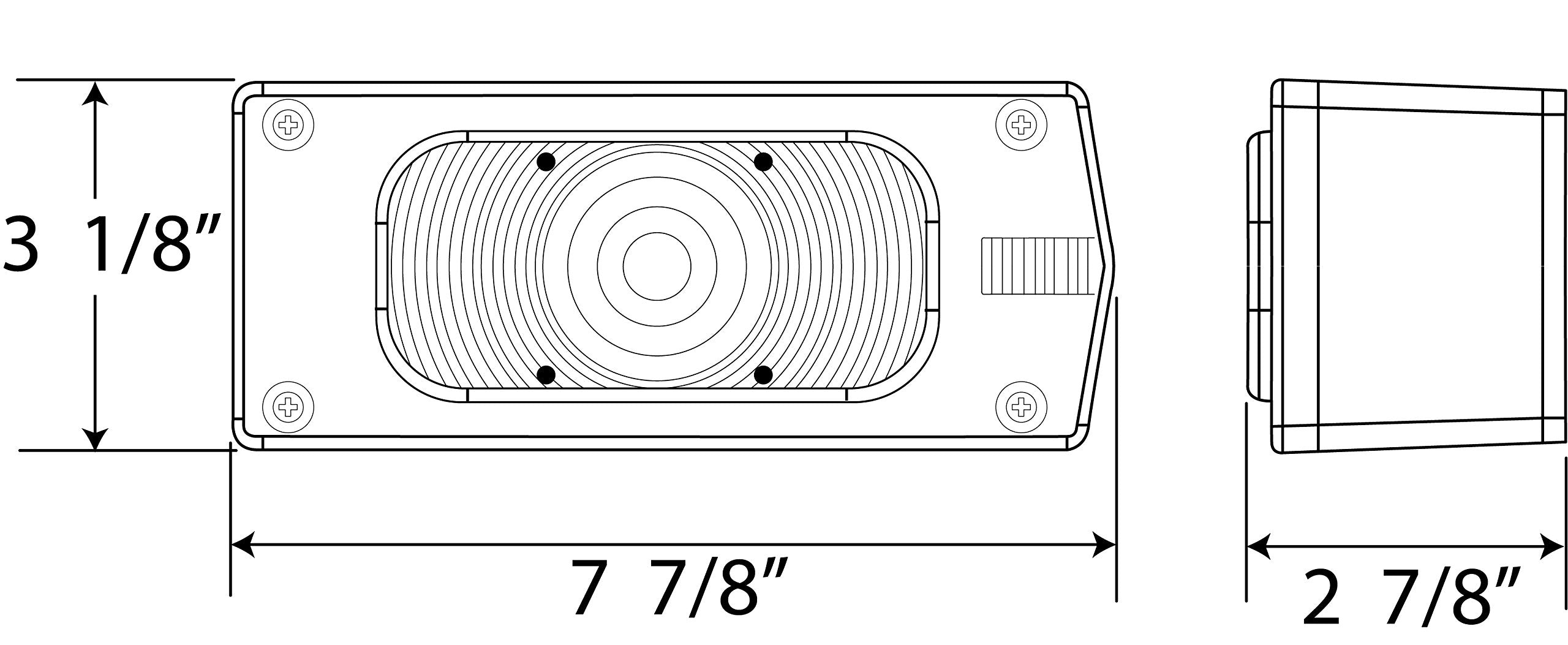 Optronics ST36RS next to ruler showing dimensions for accurate fitment