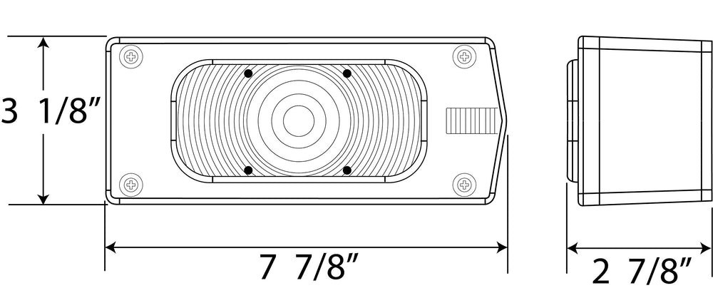 Optronics ST36RS next to ruler showing dimensions for accurate fitment