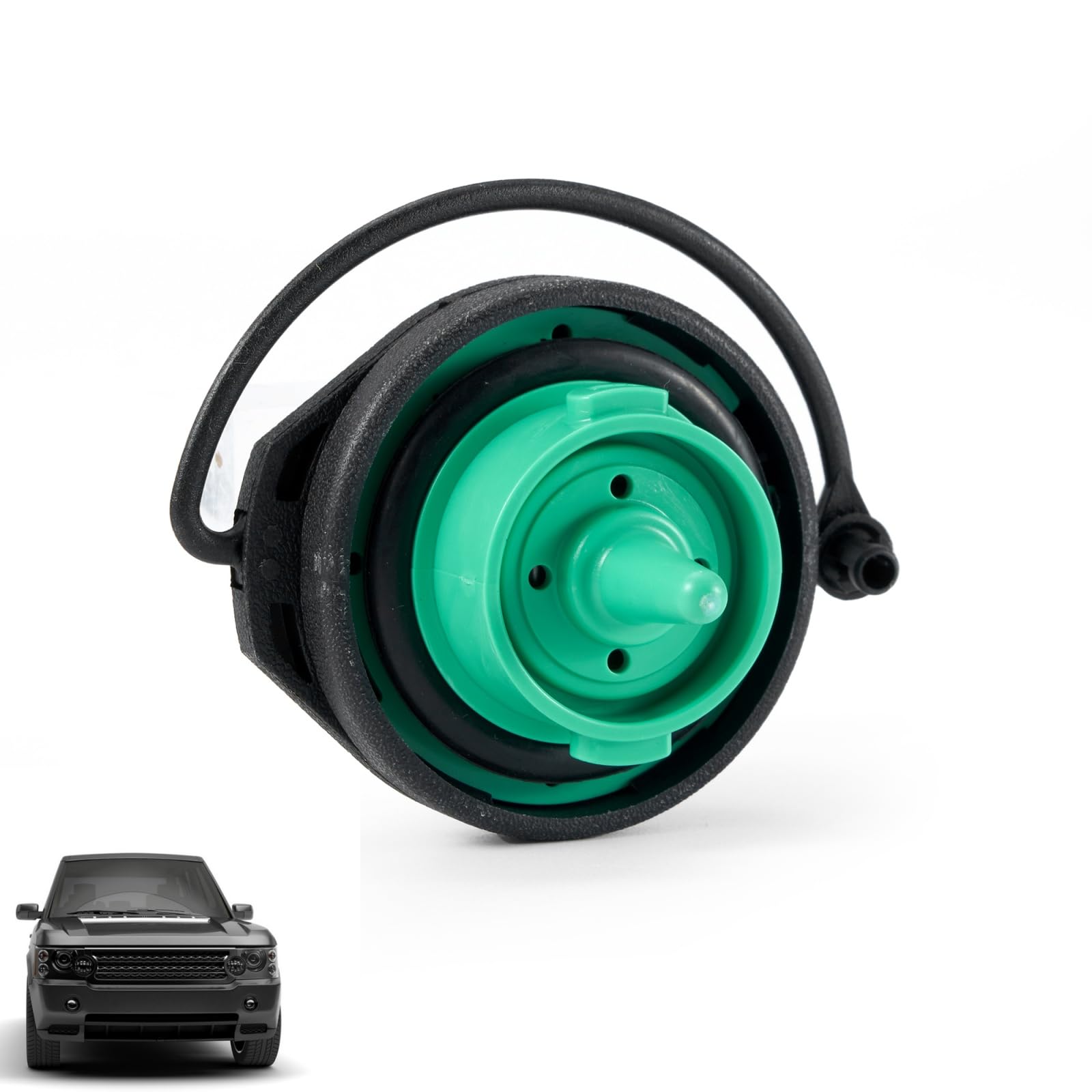 Opuiue side profile of fuel cap highlighting robust ABS construction benefit