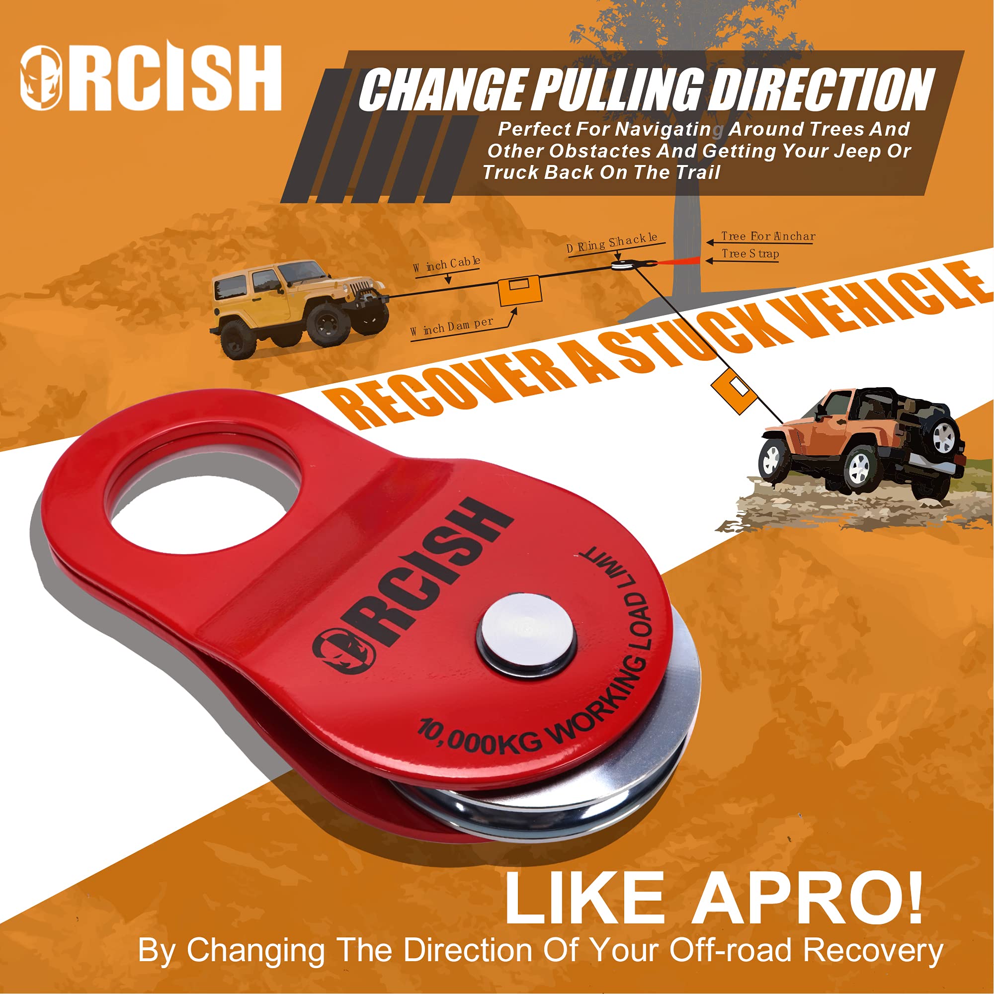ORCISH in offroad recovery use redirecting winch line around a tree
