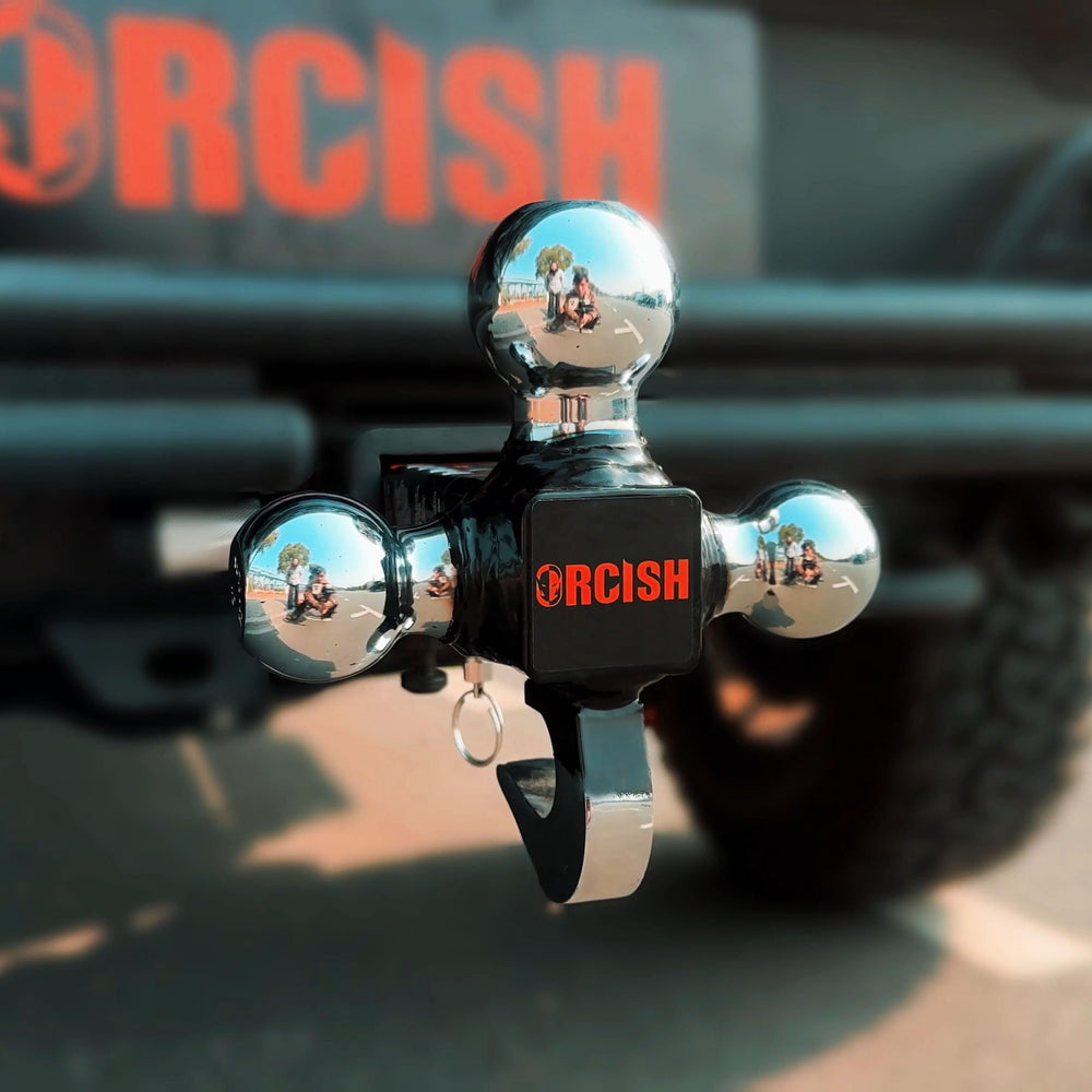 ORCISH size comparison showing 1-7/8, 2, and 2-5/16-inch balls for compatibility