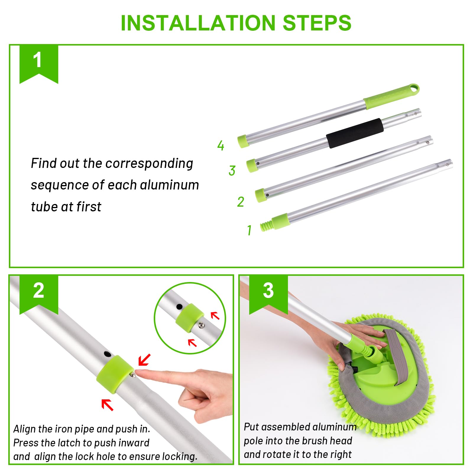 Ordenado aluminum pole connection detail, stable and rust-resistant