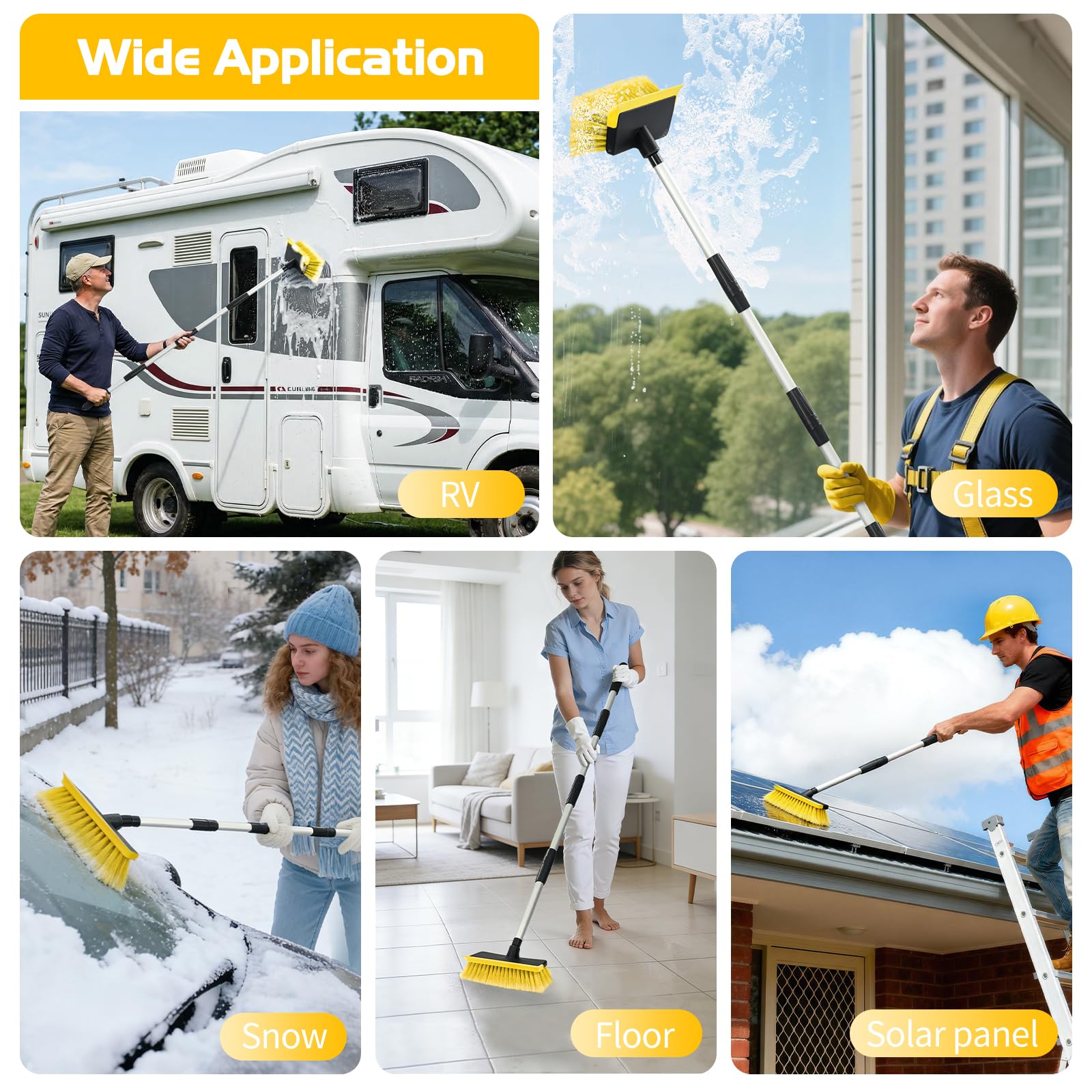 Ordenado washing a truck side delivering gentle scrubbing and drying