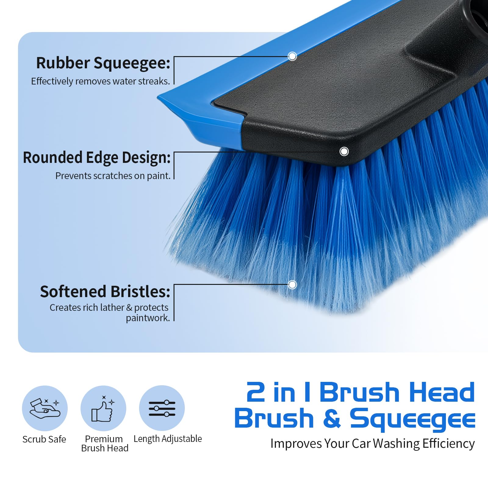 Ordenado extended pole in use cleaning an SUV roof for better reach