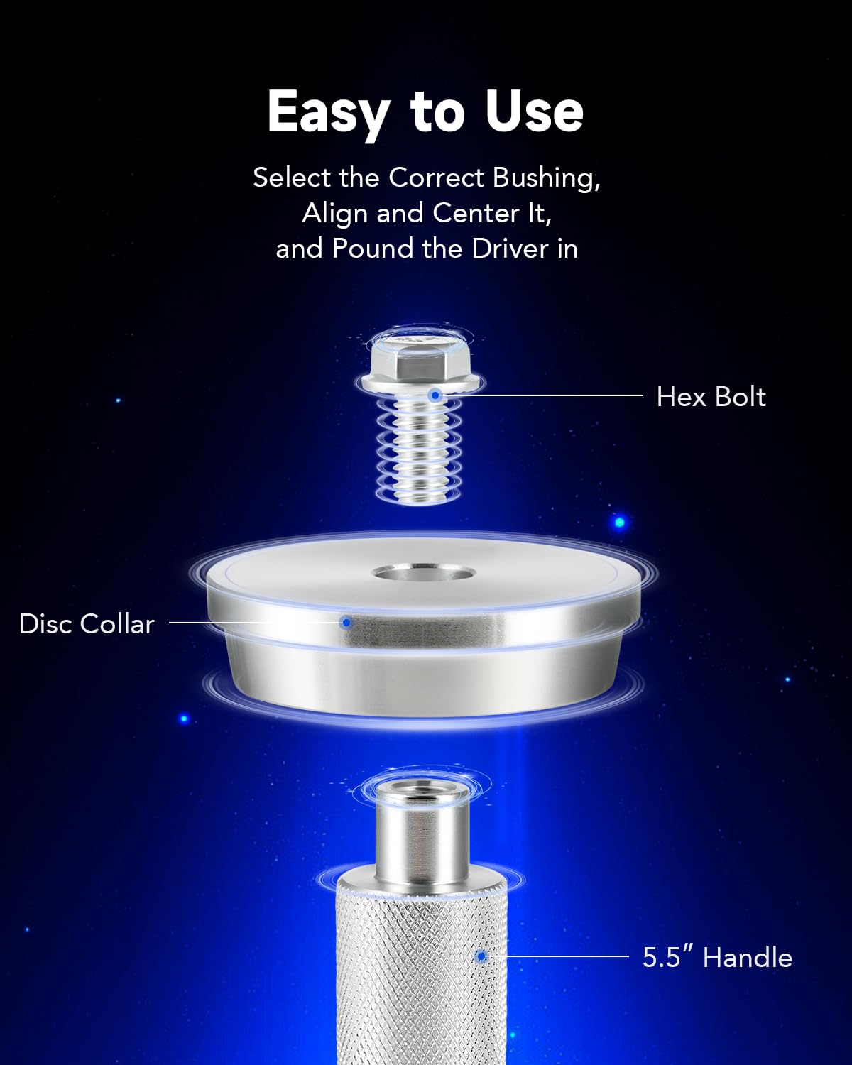 Orion Motor Tech kit in garage being used on axle showcasing faster, safer bearing installation
