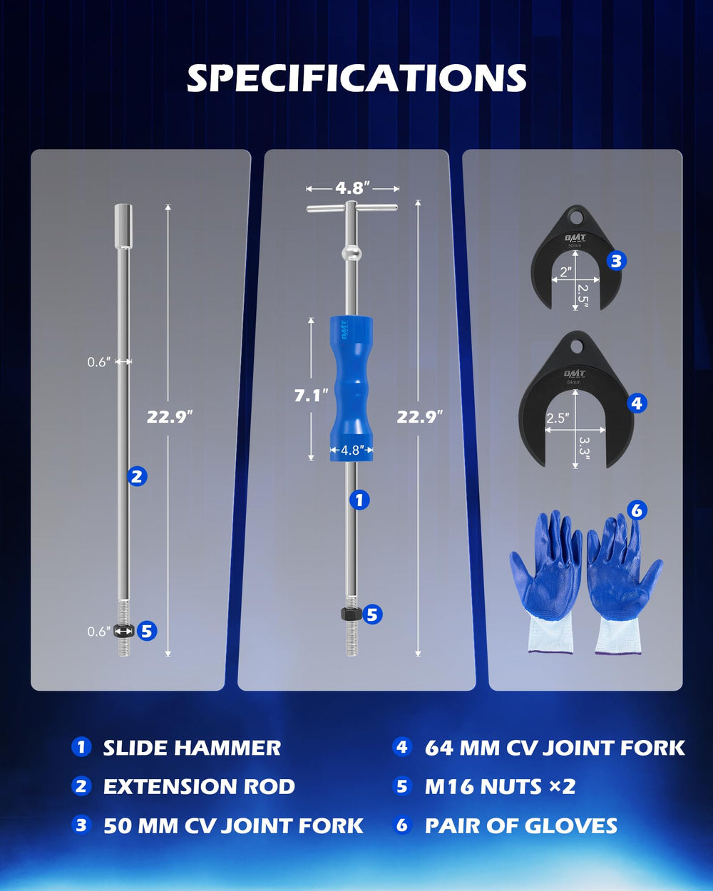 Orion Motor Tech 50mm fork detail showing fork engagement and secure fit benefit