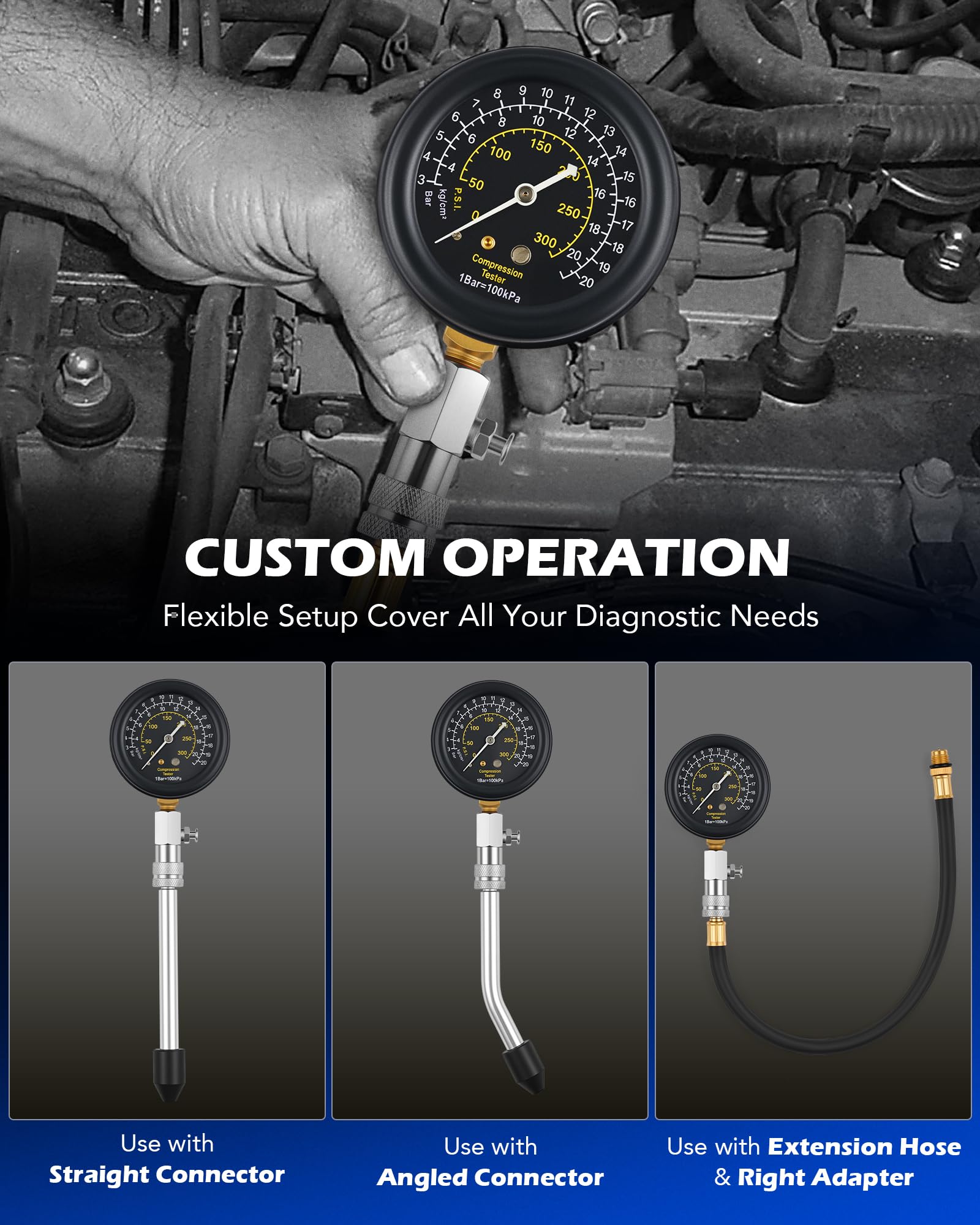 Orion Motor Tech adapters and fittings arranged for versatile engine compatibility