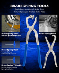 Orion Motor Tech brake spring release tool detail demonstrating secure shoe removal