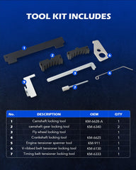 Orion Motor Tech camshaft lock close-up demonstrating precise engagement and stability