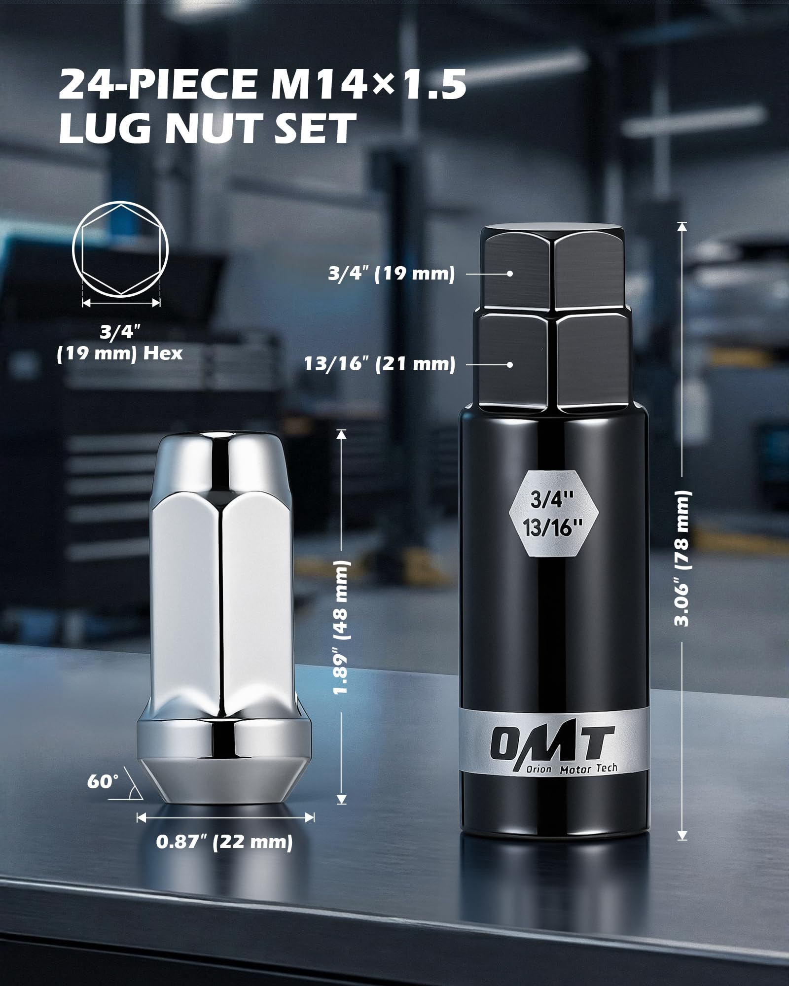 Orion Motor Tech close-up of lug nut threads highlighting precise machining and reliable fitment