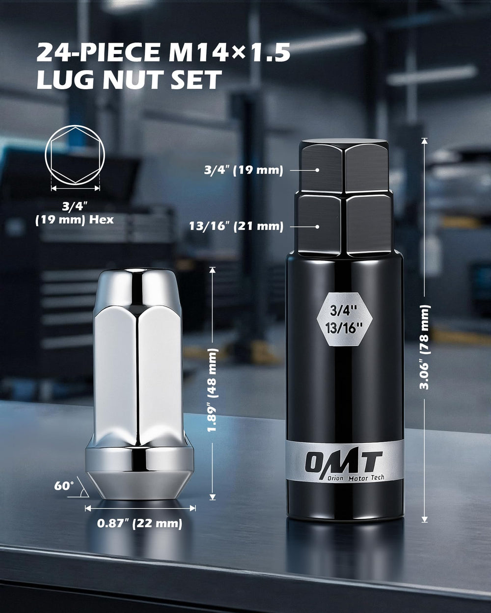 Orion Motor Tech close-up of lug nut threads highlighting precise machining and reliable fitment