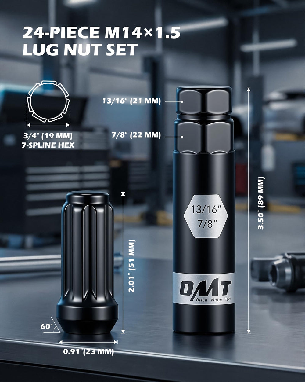 Orion Motor Tech close-up of lug nut threads for secure, accurate fitment